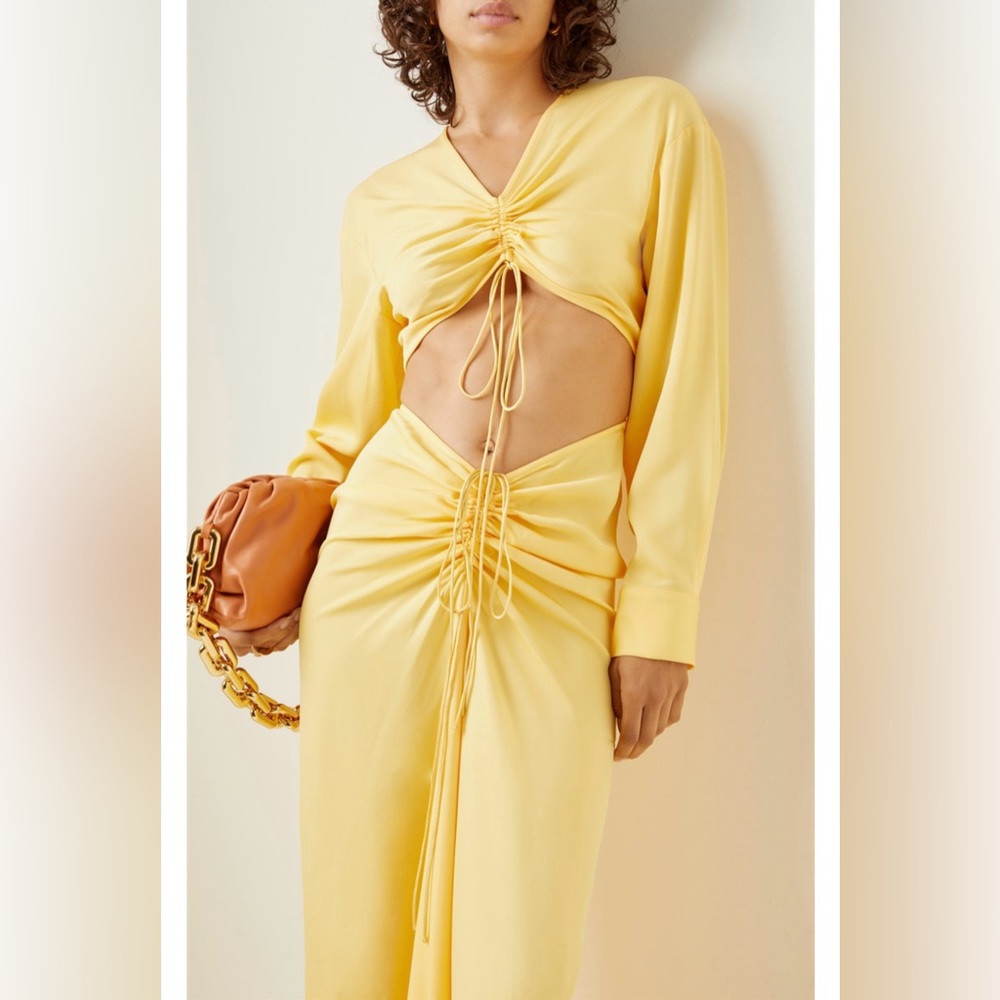 Christopher Esber Women’s Ruched Cutout Maxi Dress Yellow US2